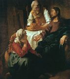 Johannes Verneer : Jésus dans la maison de Marthe et Marie, 1654. (National Gallery of Scotland – Edimbourg)