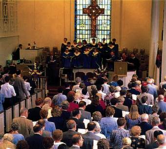 Culte dans un temple aux États-Unis. Photo D.R.