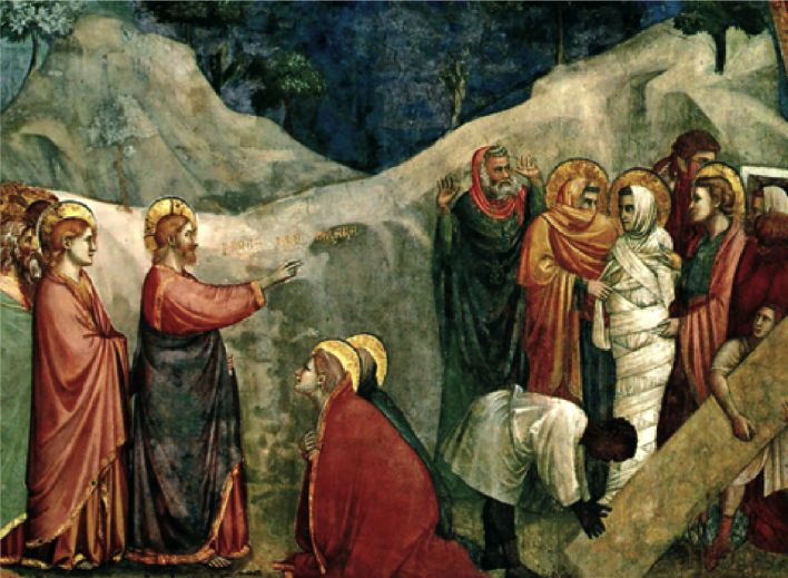 Giotto, R&eacute;surrection de Lazare, Basilica di San Francesco, basilica inferiore, Assise.