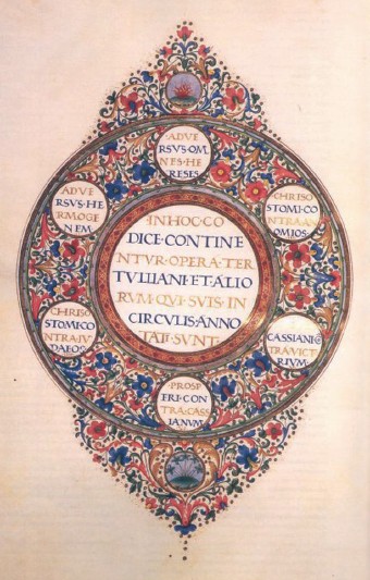 Manuscrit des uvres de Tertullien &agrave; la Bilbioth&egrave;que Laurentine de Florence