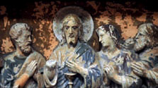 Dernière Cène, avec Marie de Magdala aux côtés de Jésus. Foix, Église de Sainte-Marie-Madeleine