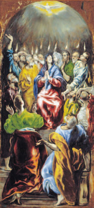 Dominikos Theotokopoulos, dit Le Greco, La Pentecôte.(ca. 1600) Madrid, Musée du Prado